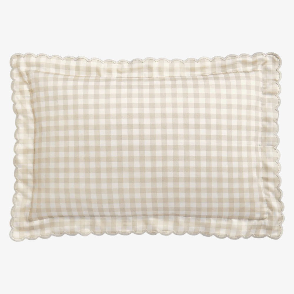 Toddler Pillowcase - Gingham Beige