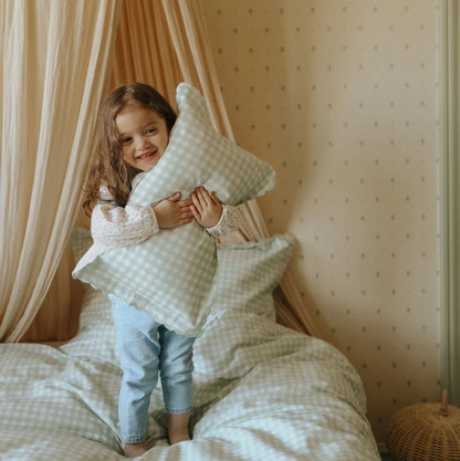 Toddler Pillowcase - Gingham Green