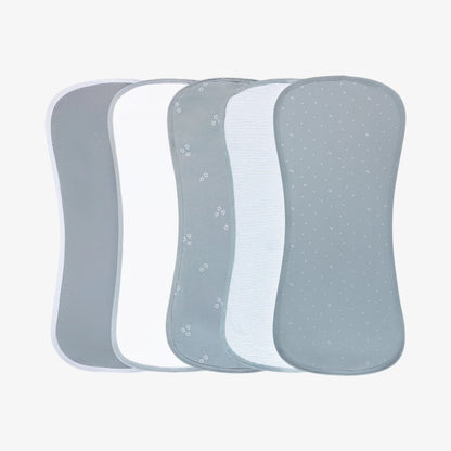Burp Cloths 5Pk - Blue Leaf