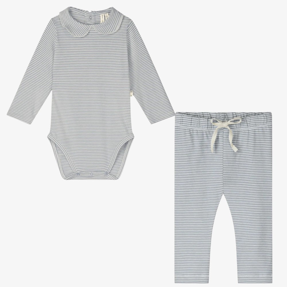 Collar Onesie And Leggings - Stone Grey &amp; Cream