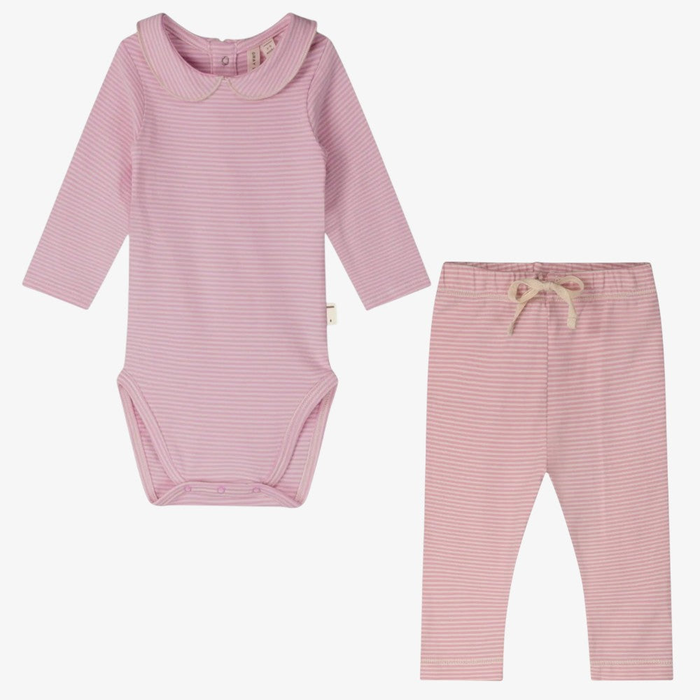 Collar Onesie And Leggings - Bubblegum