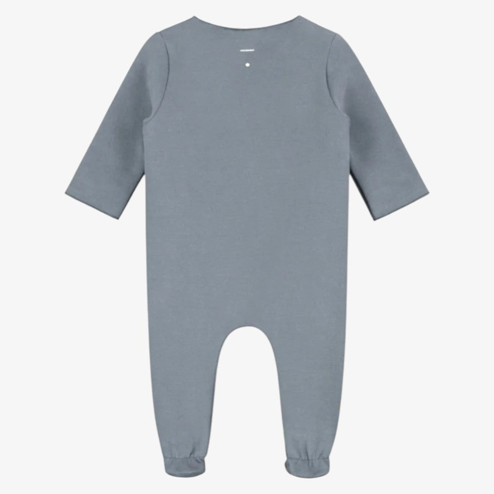Footie With Snaps - Stone Grey