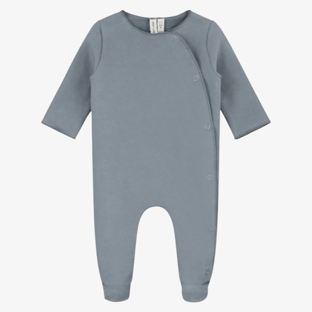 Footie With Snaps - Stone Grey