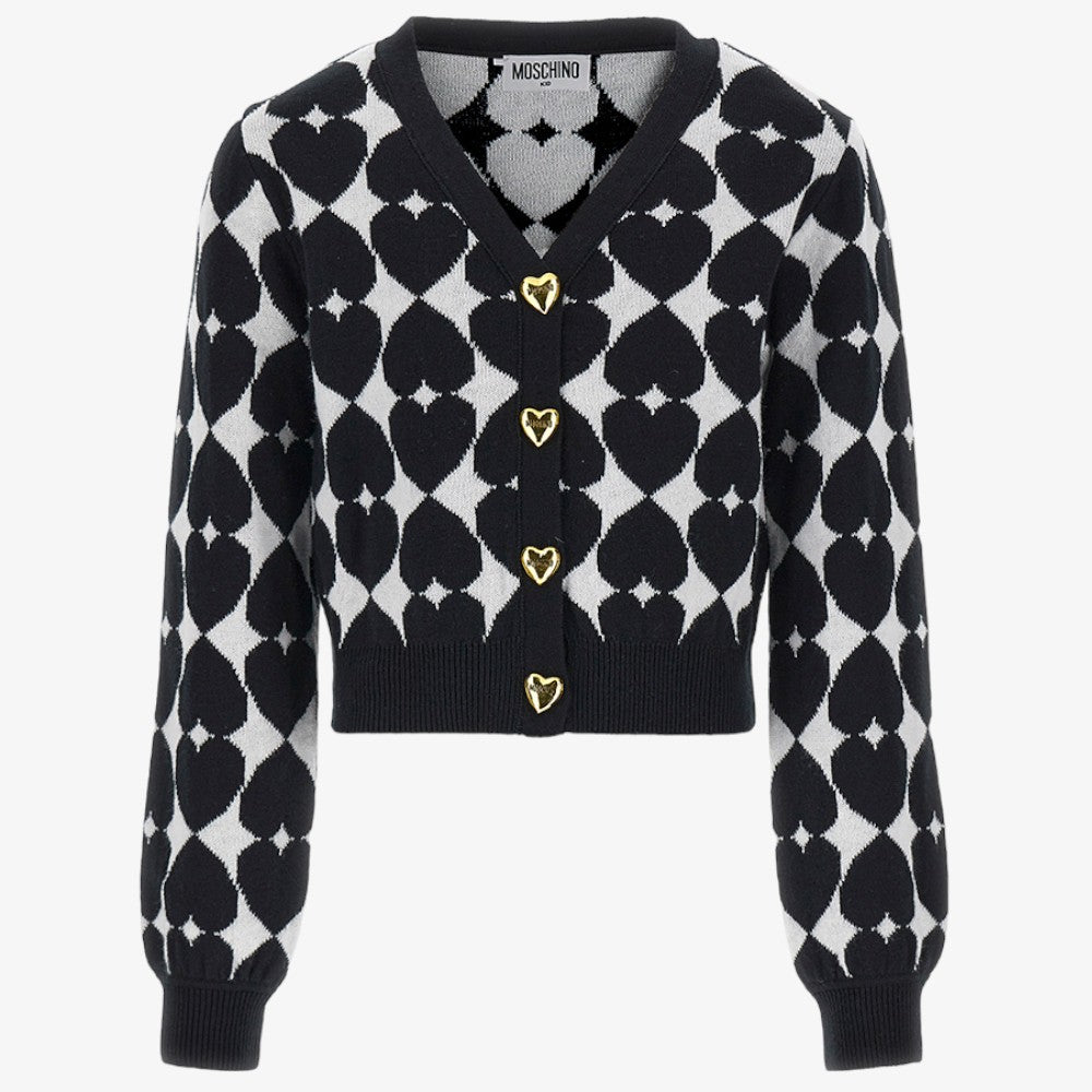 Knit Heart Cardigan - Black