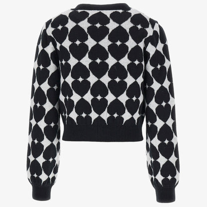 Knit Heart Cardigan - Black