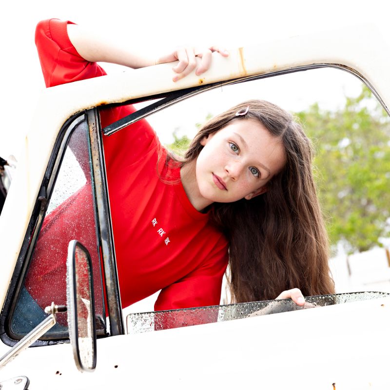 Hollis Logo Tee LS - Red