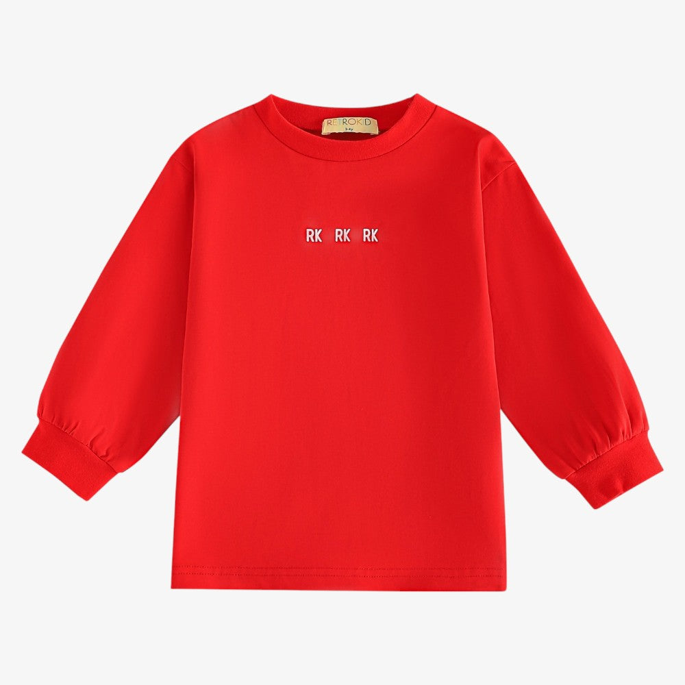 Hollis Logo Tee LS - Red