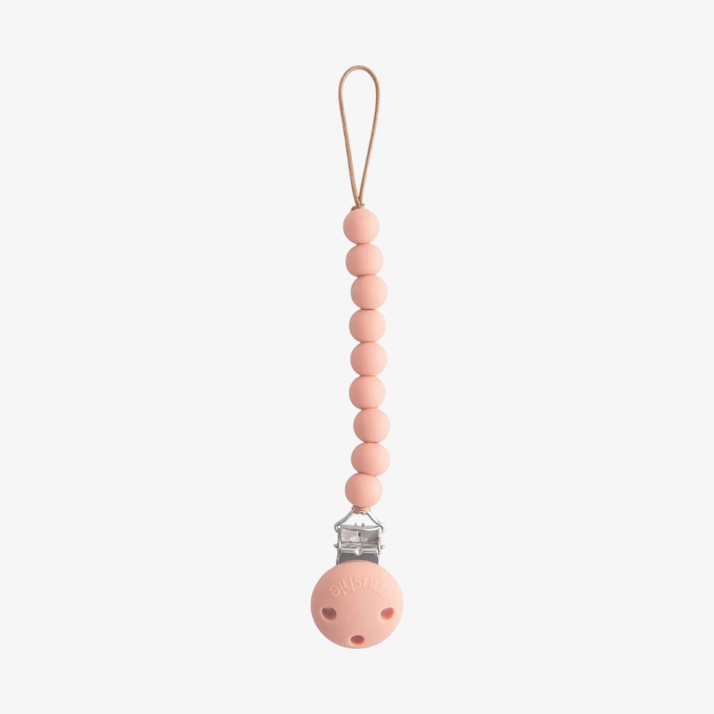 Hera Silicone Pacifier Clip - Powder Pink
