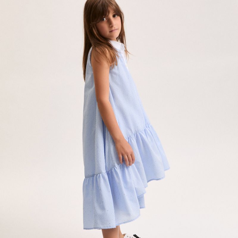 Hi-Lo Studded Dress - Blue