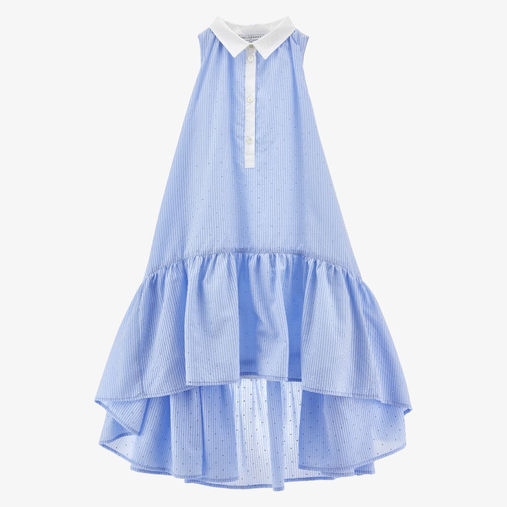 Hi-Lo Studded Dress - Blue