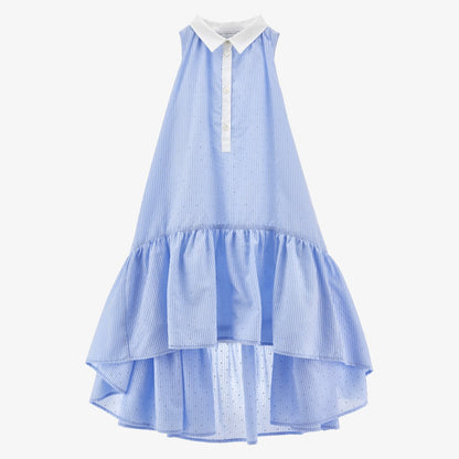 Hi-Lo Studded Dress - Blue