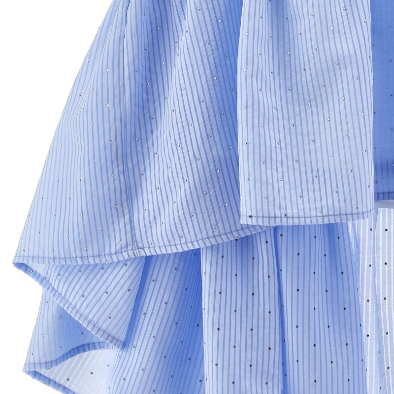 Hi-Lo Studded Dress - Blue