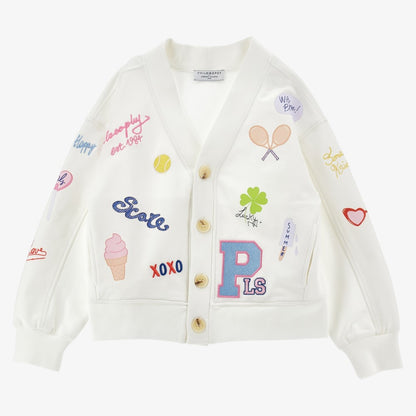 Graphic Cardigan - White