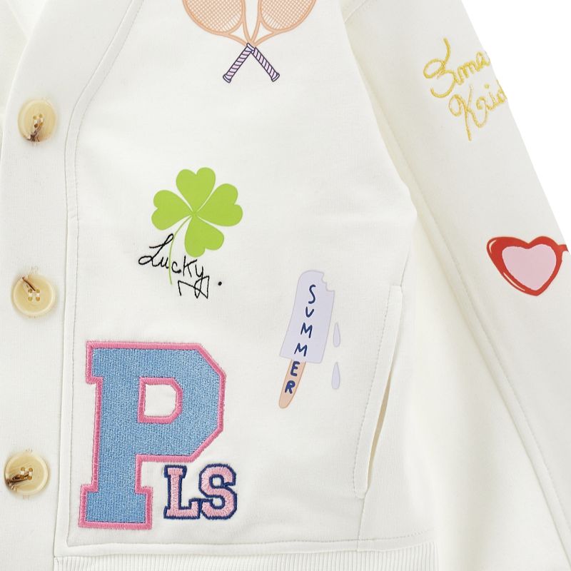 Graphic Cardigan - White
