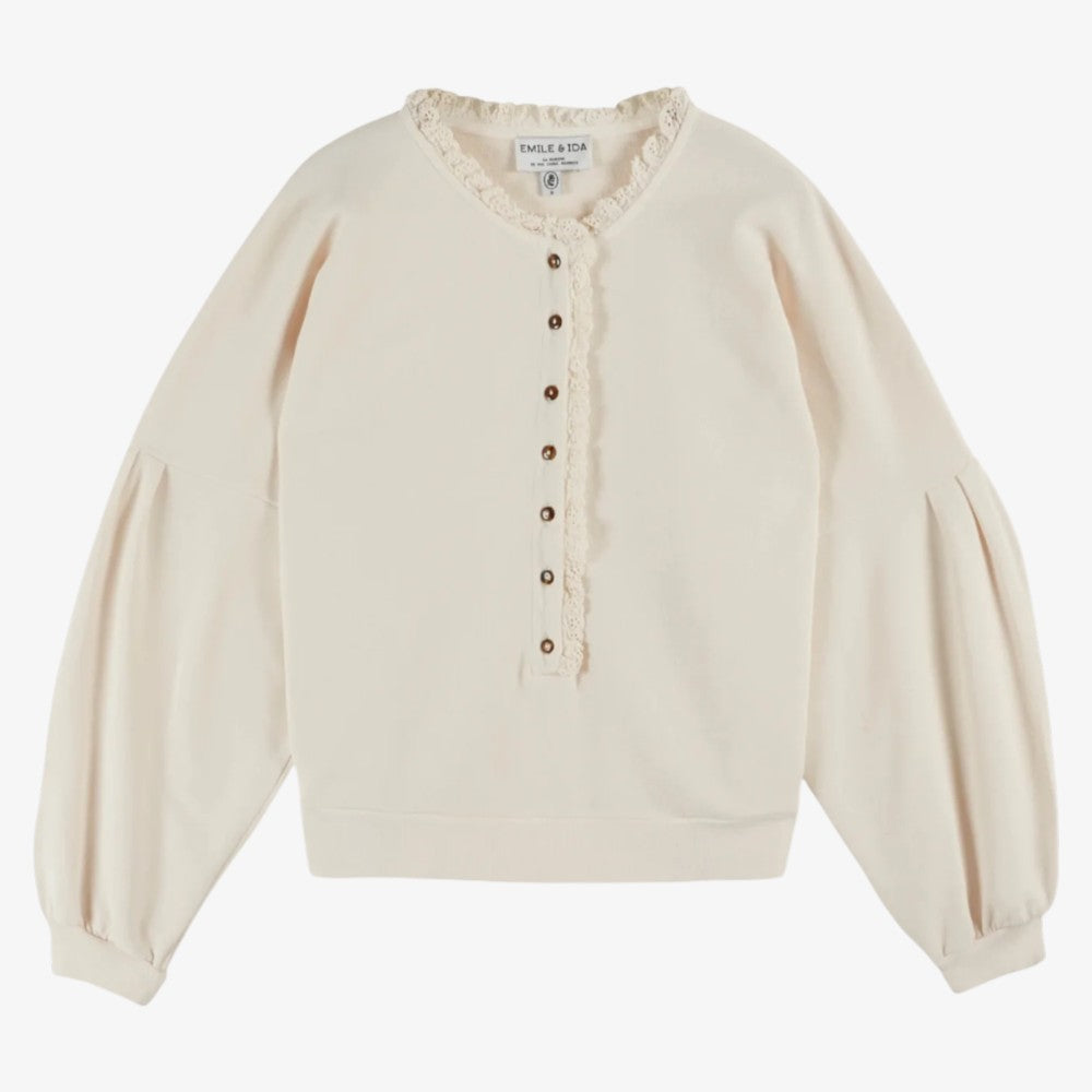 Embroidered Sweatshirt - Cream