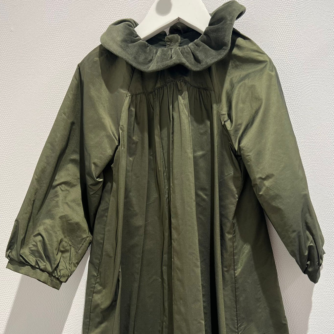 Velvet Collar Dress - Green