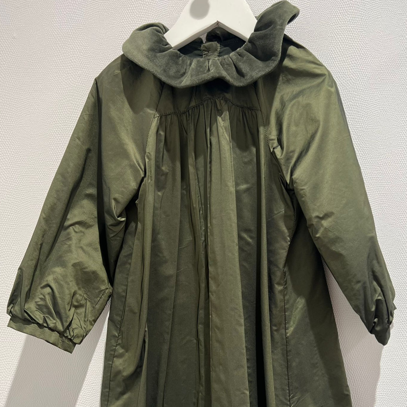 Velvet Collar Dress - Green