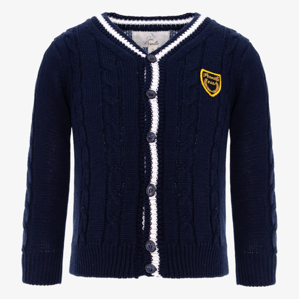 Cable Cardigan - Navy