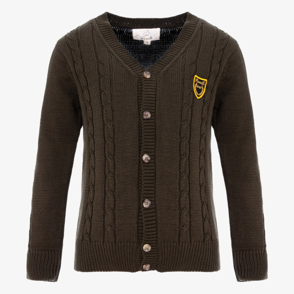 Cable Cardigan - Dark Green