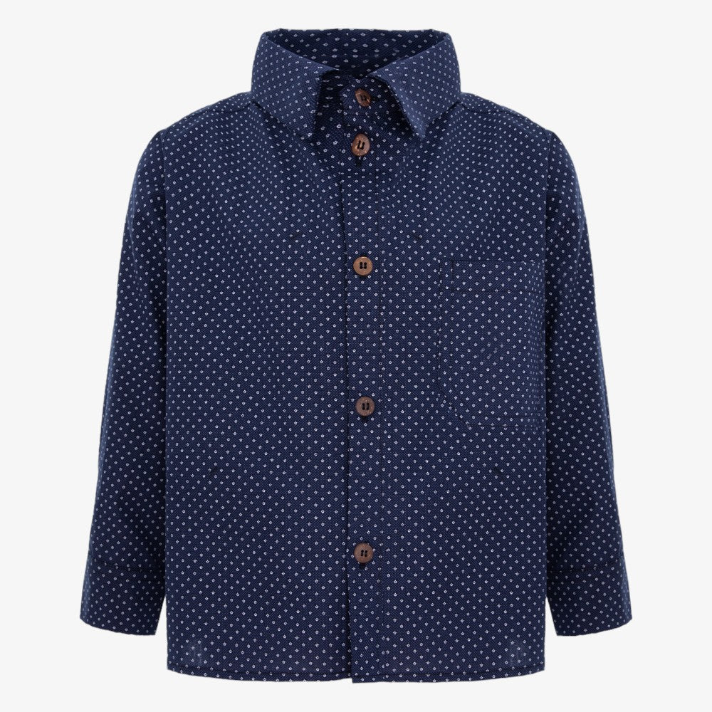 Flower Print Shirt - Dark Blue