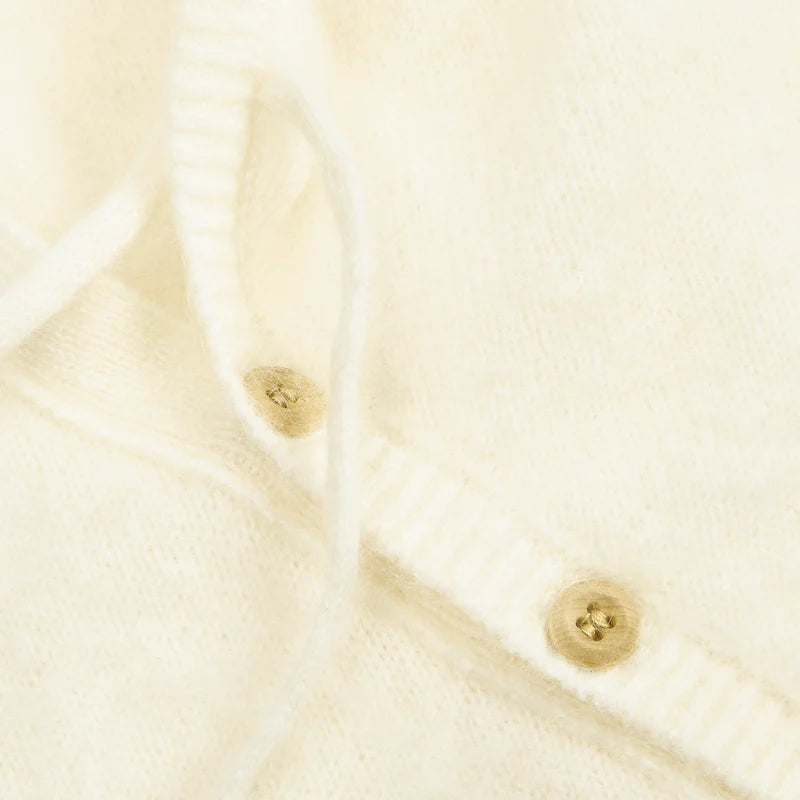 Brushed Cashmere Footie - White