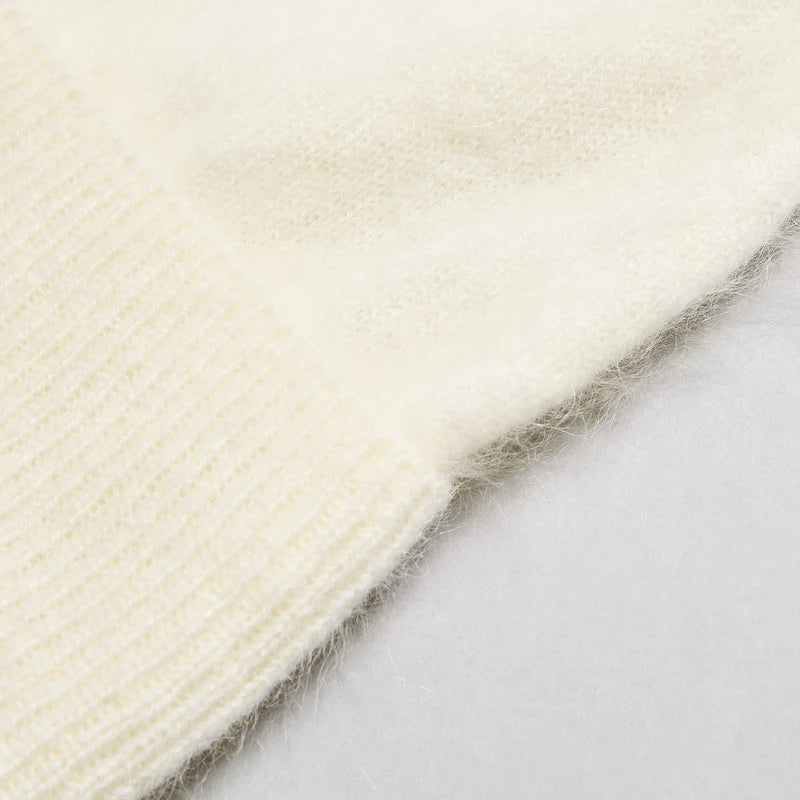 Brushed Cashmere Beanie - White