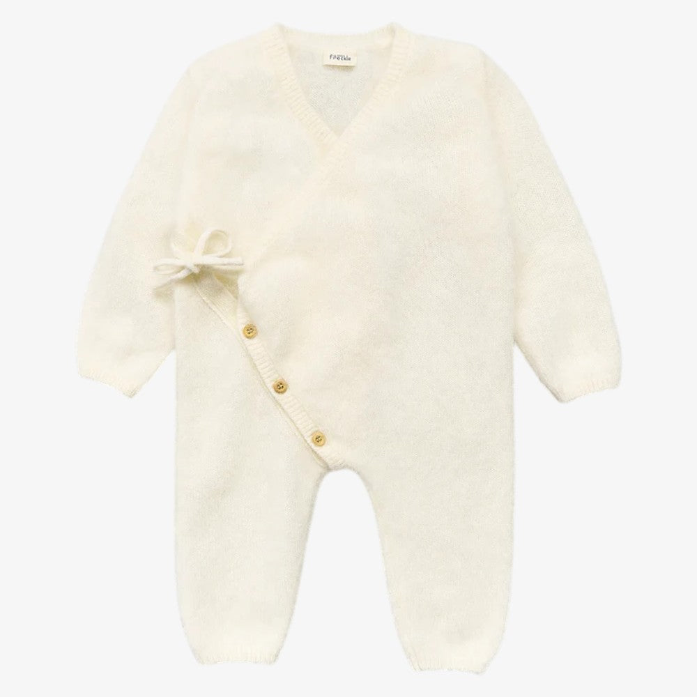 Brushed Cashmere Footie - White