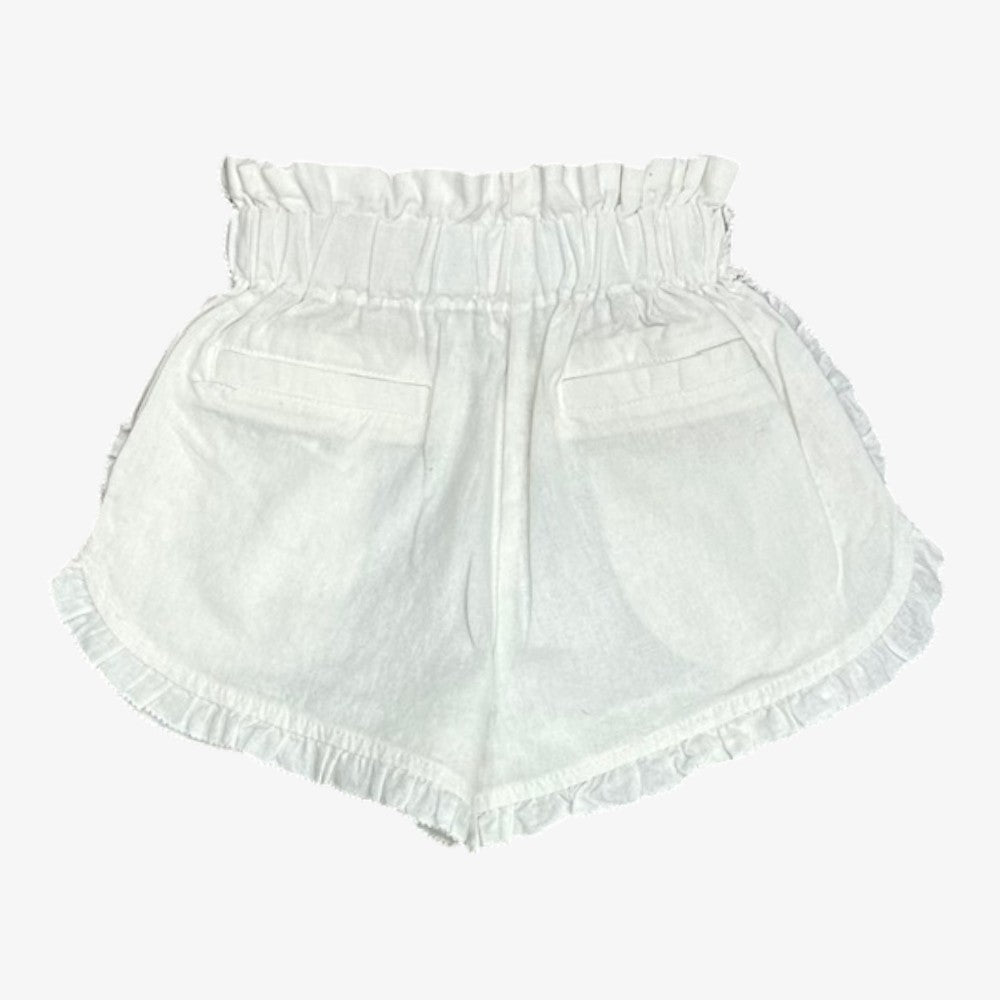 Frilly Linen Pants - Ivory