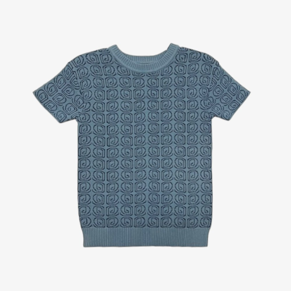 Printed Knit Top - Blue