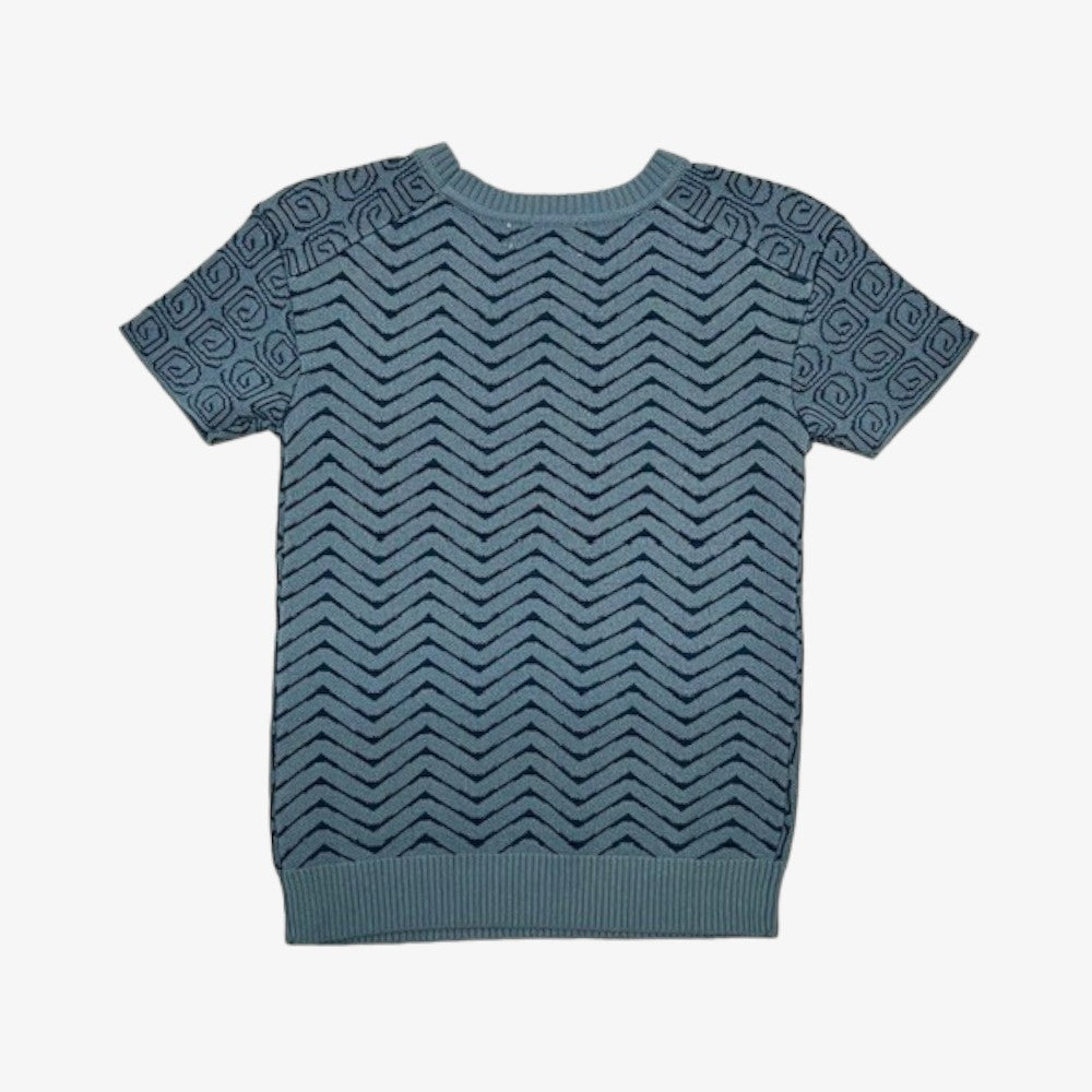 Printed Knit Top - Blue