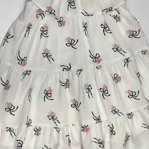 Bow Print Dress - Cream