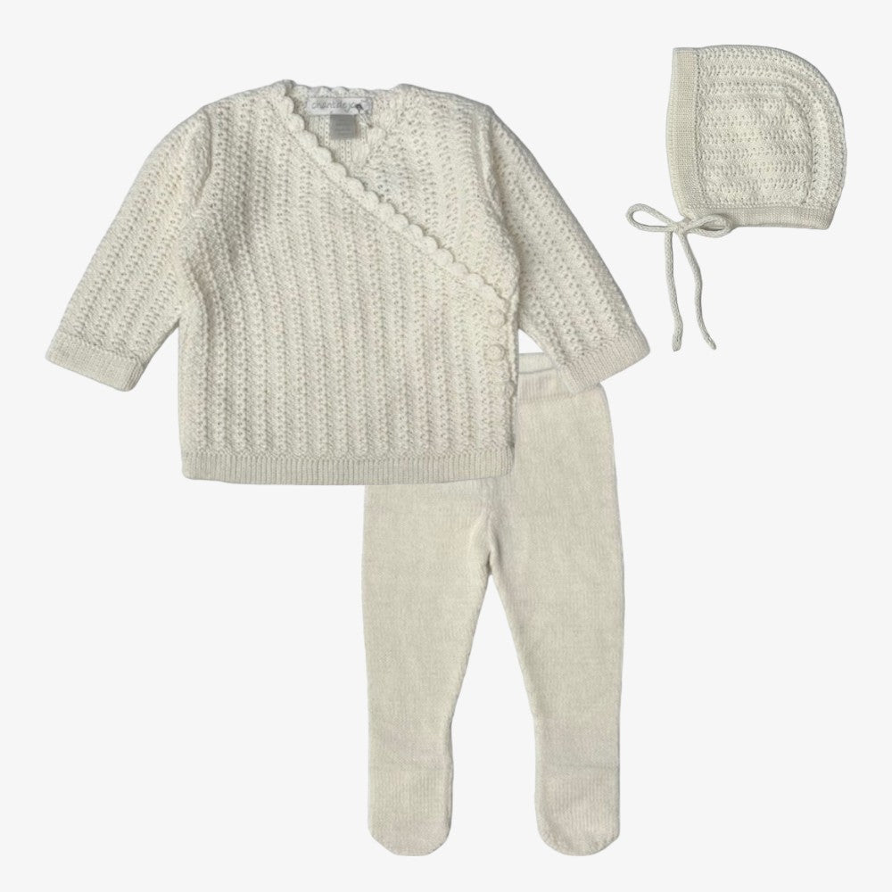 Knit Trim 3Pc Set - White