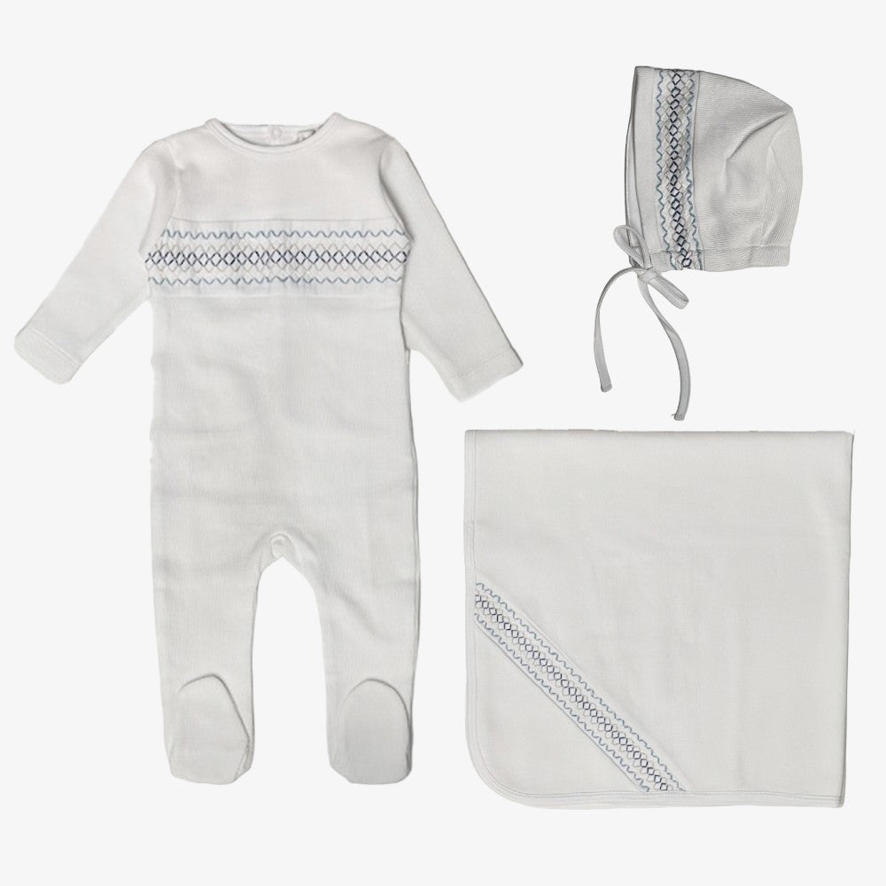 Chant De Joie Embroidered Take Me Home Set - Blue