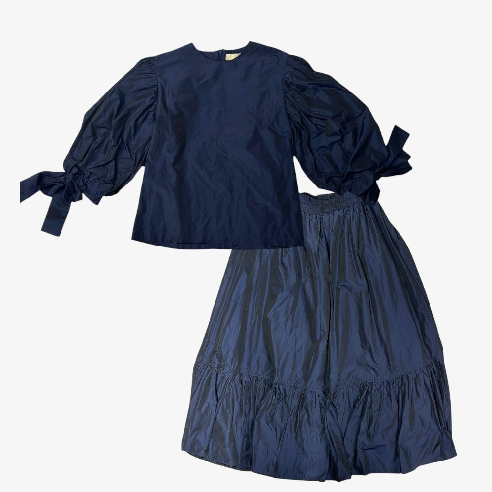 Tafetta Top And Skirt - Navy