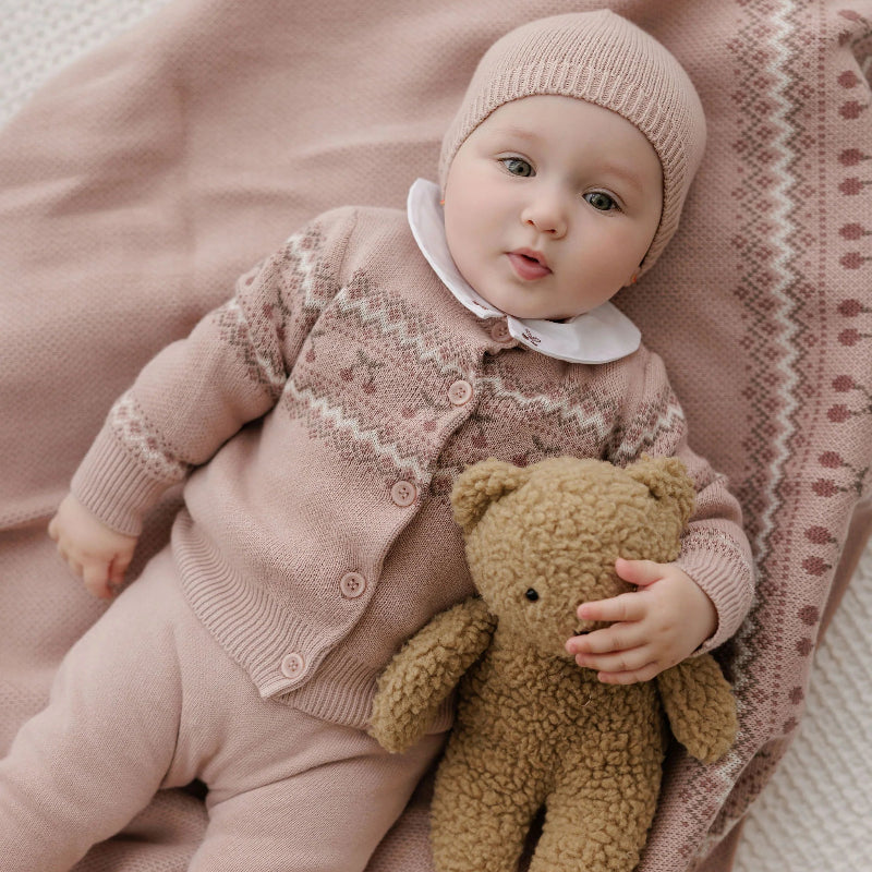 Fair Isle Cardigan - Mauve
