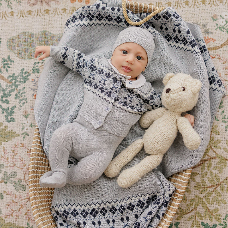 Fair Isle Footie - Blue