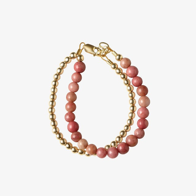 Double Beads Bracelet - Muave-gold