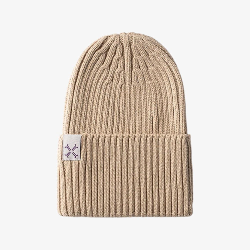 Ribbed Cuffed Beanie - Taupe