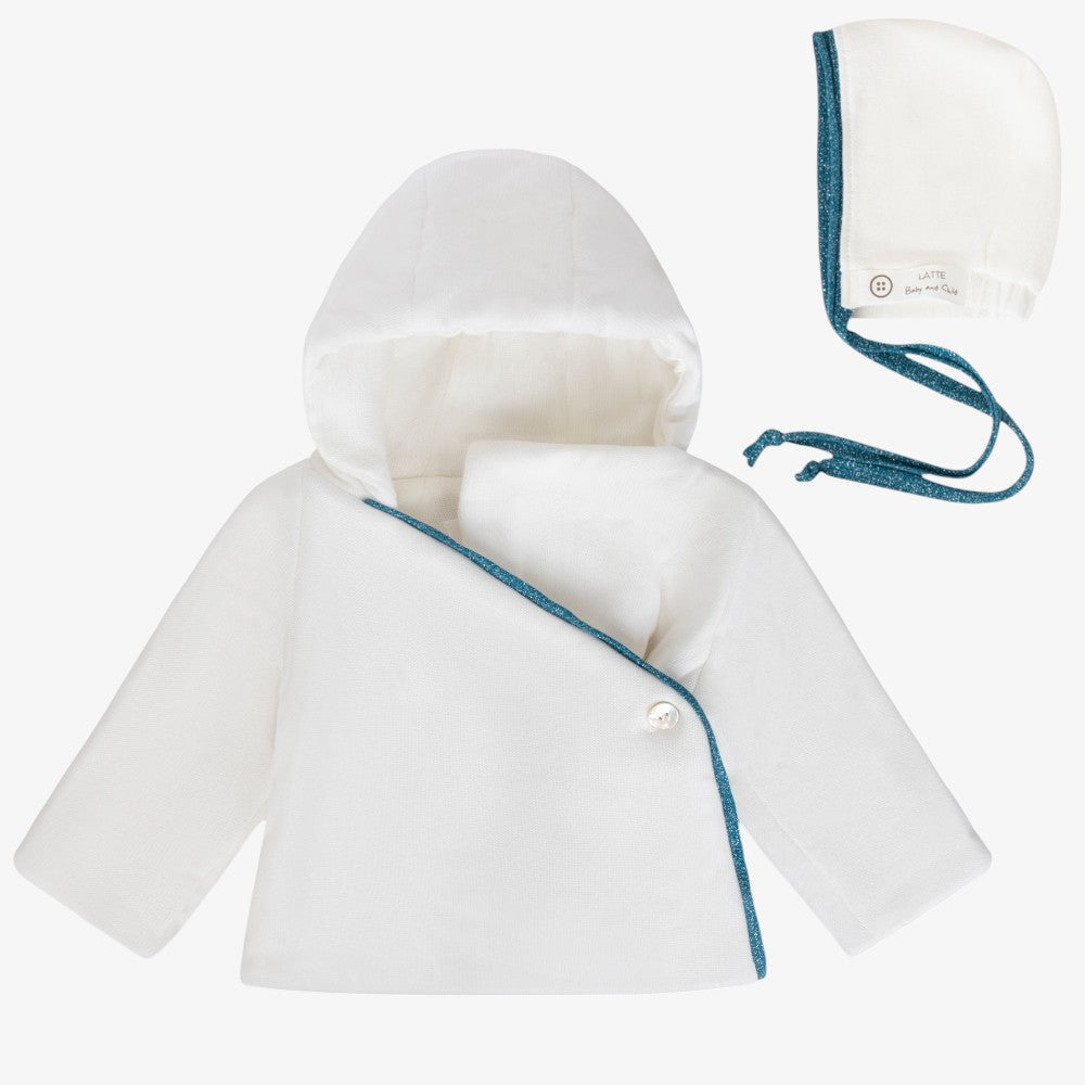 Wrap Piped Jacket And Hat - Blue