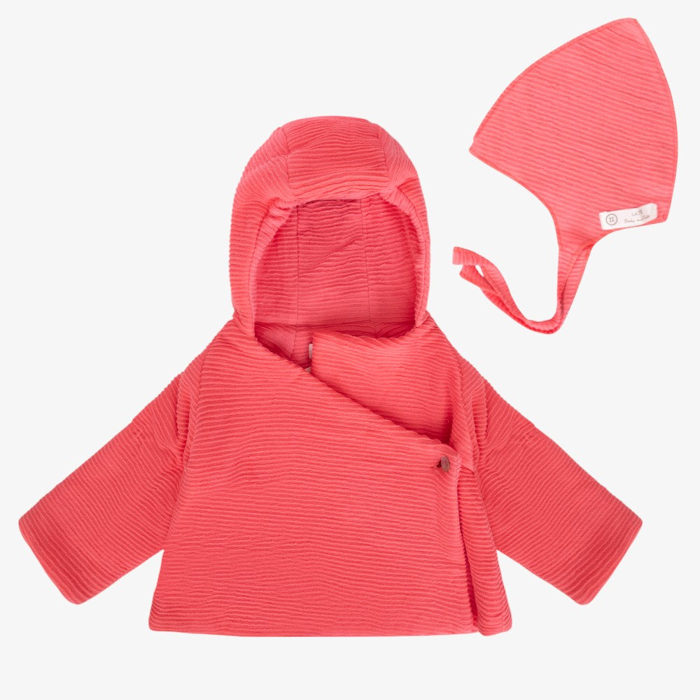 Wrap Coat And Hat - Coral
