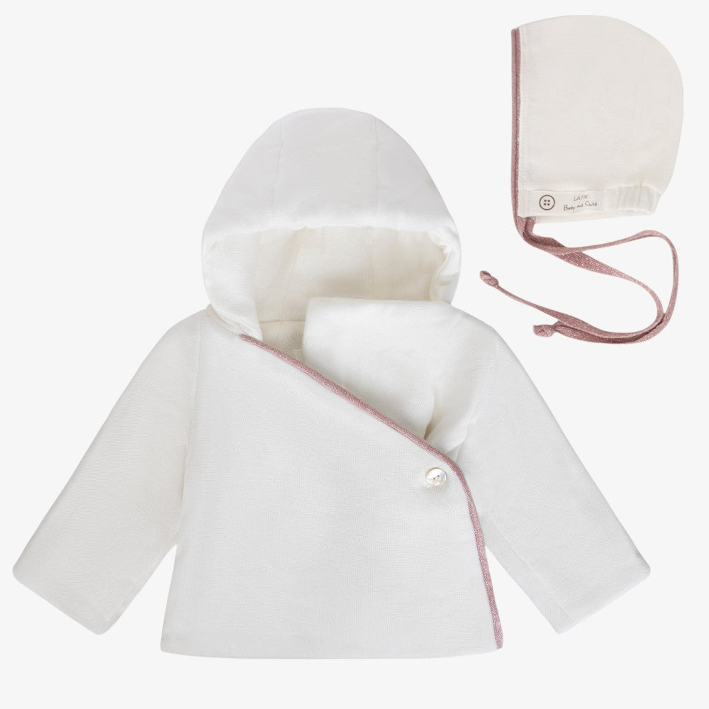 Wrap Piped Jacket And Hat - Rose