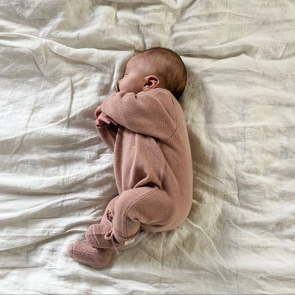 Cashmere Footie - Dusty Rose