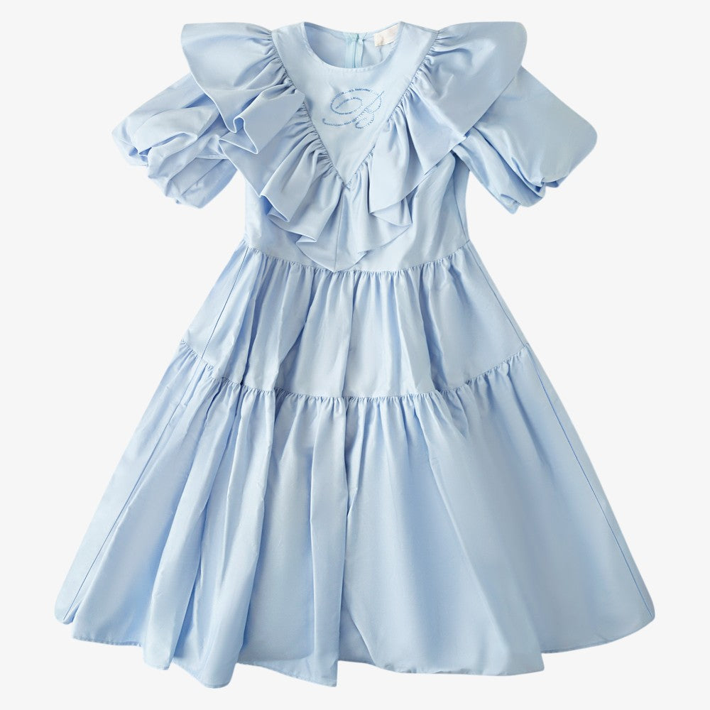 Ruffle Dress - Oxford Blue
