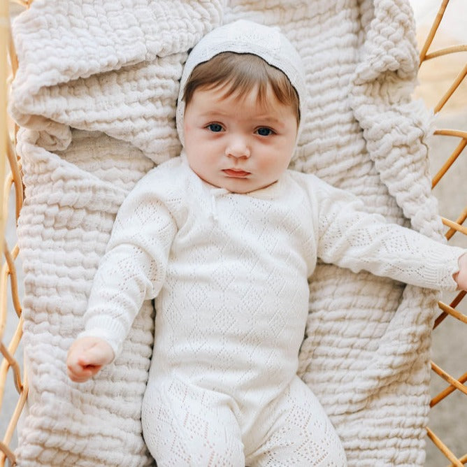 Ely`s & Co Pointelle Knit Take Me Home Set - Ivory