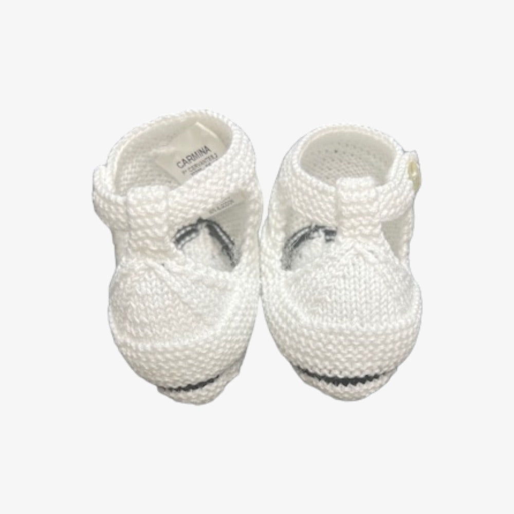 Carmina Knit Booties - White
