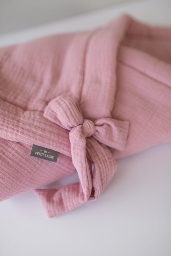 Baby Swaddle With Bow - Old Rose