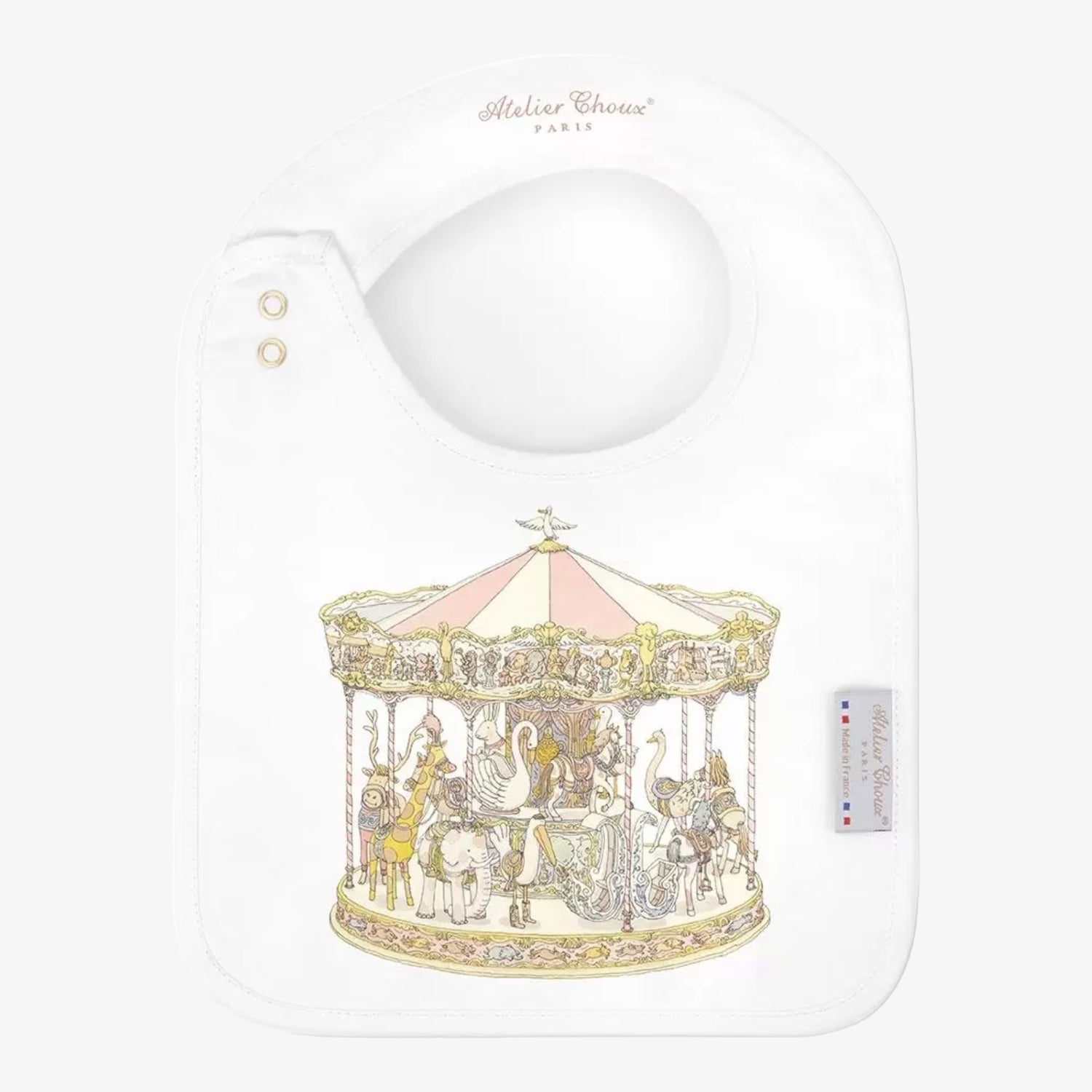 Satin Bib  - Carousel Pink