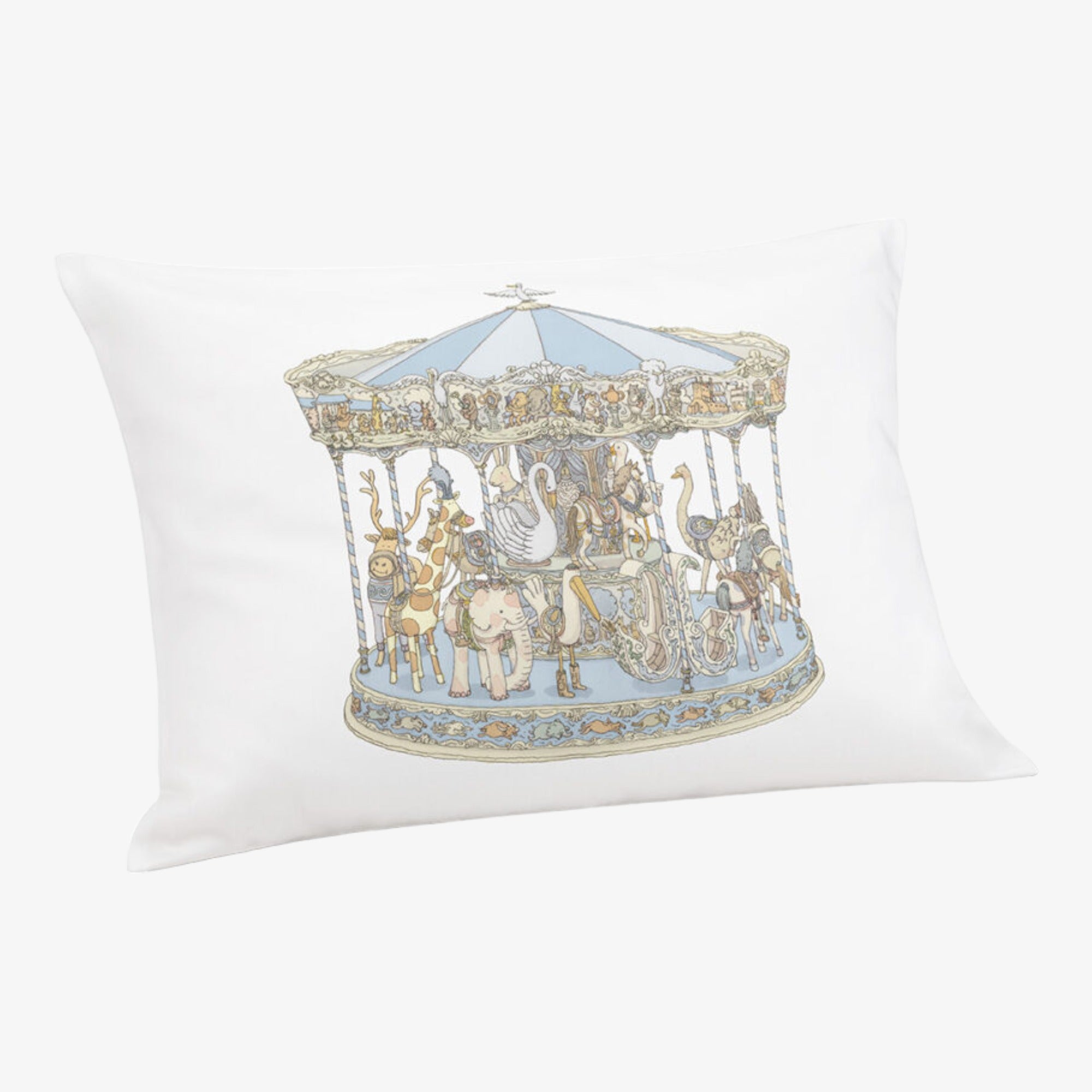 Satin Pillow - Carousel Blue