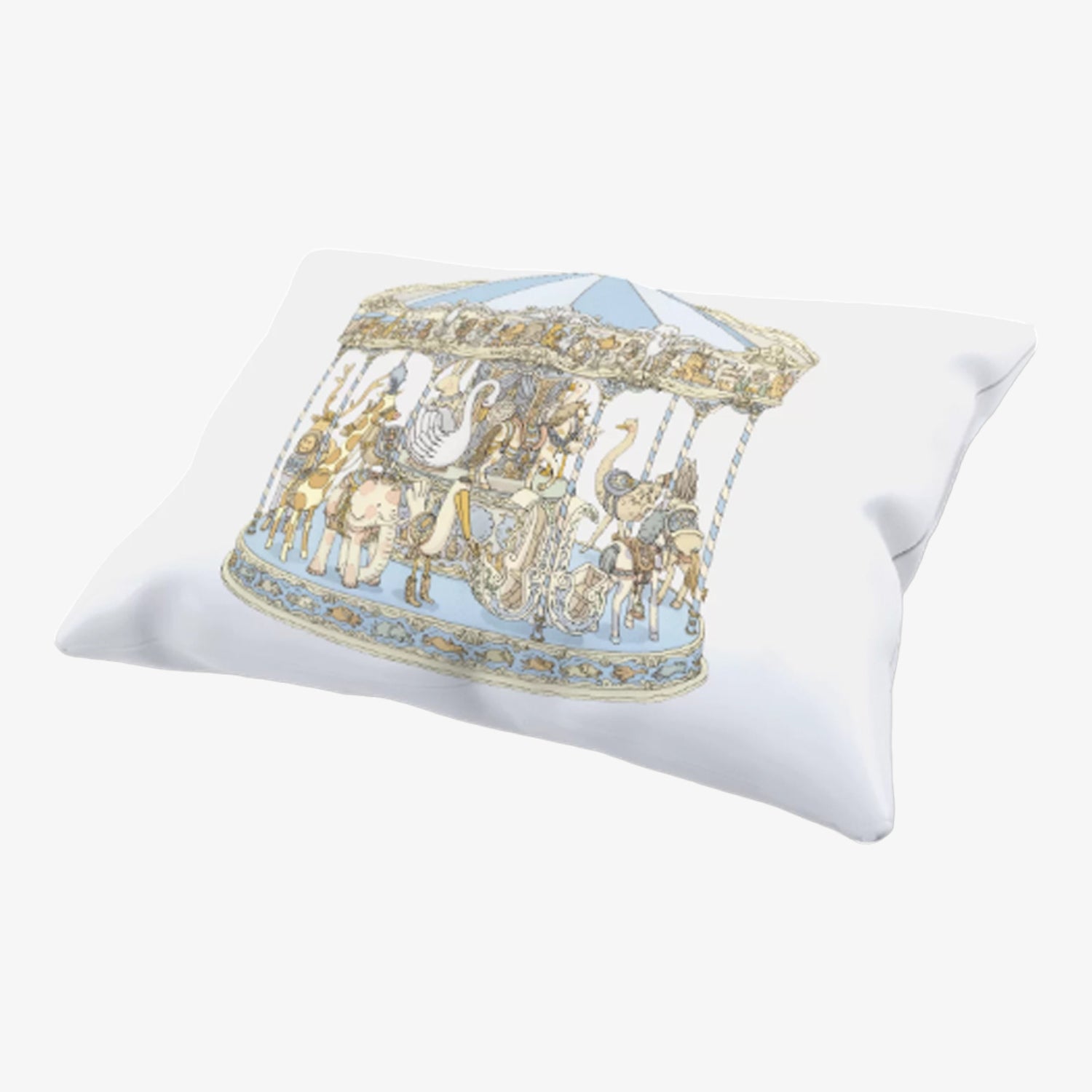 Satin Pillow - Carousel Blue