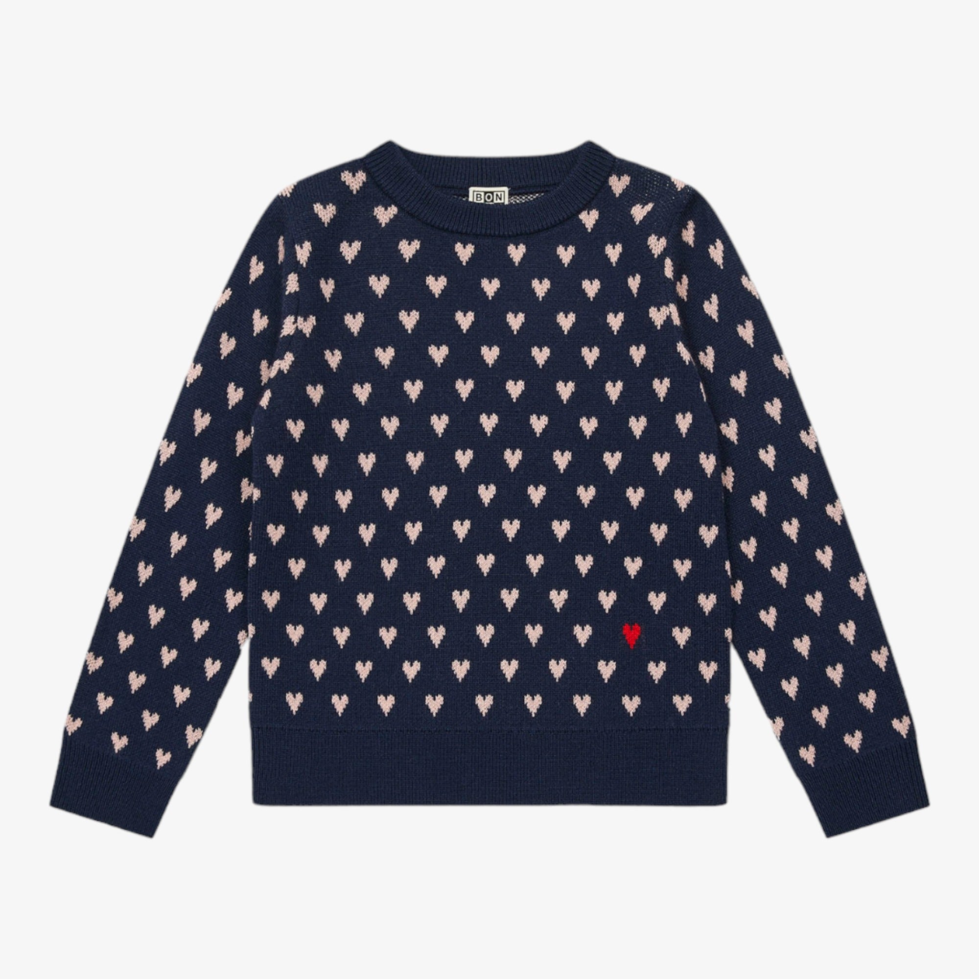 Bonton Heart Sweater - Navy